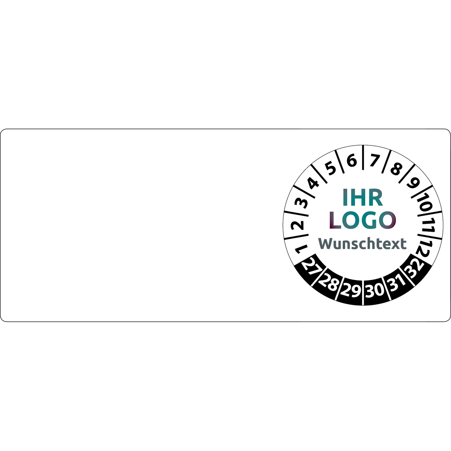 Kabelprüfplaketten mit Logo & Wunschtext 70 x 30 mm - Kabelplaketten mit Firmenlogo selbst gestalten