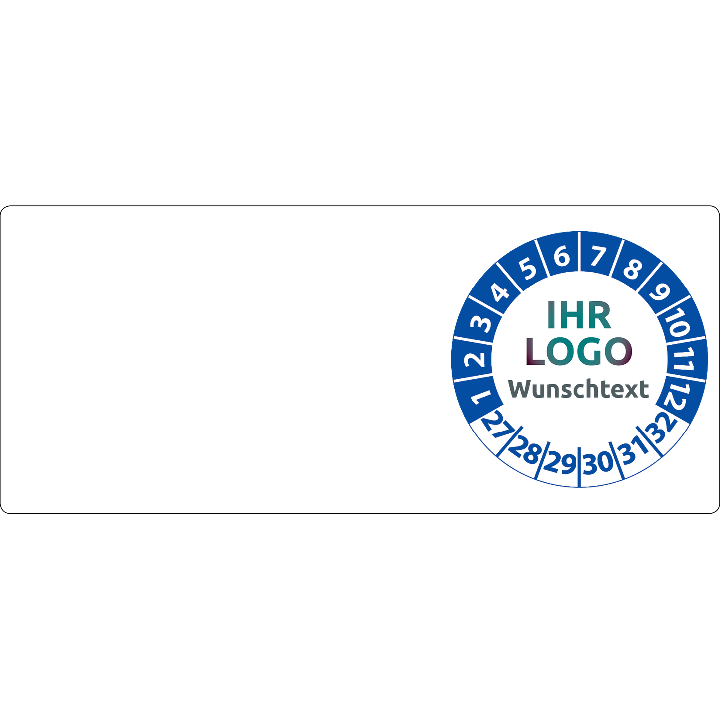 Kabelprüfplaketten mit Logo & Wunschtext 70 x 30 mm - Kabelplaketten mit Firmenlogo selbst gestalten