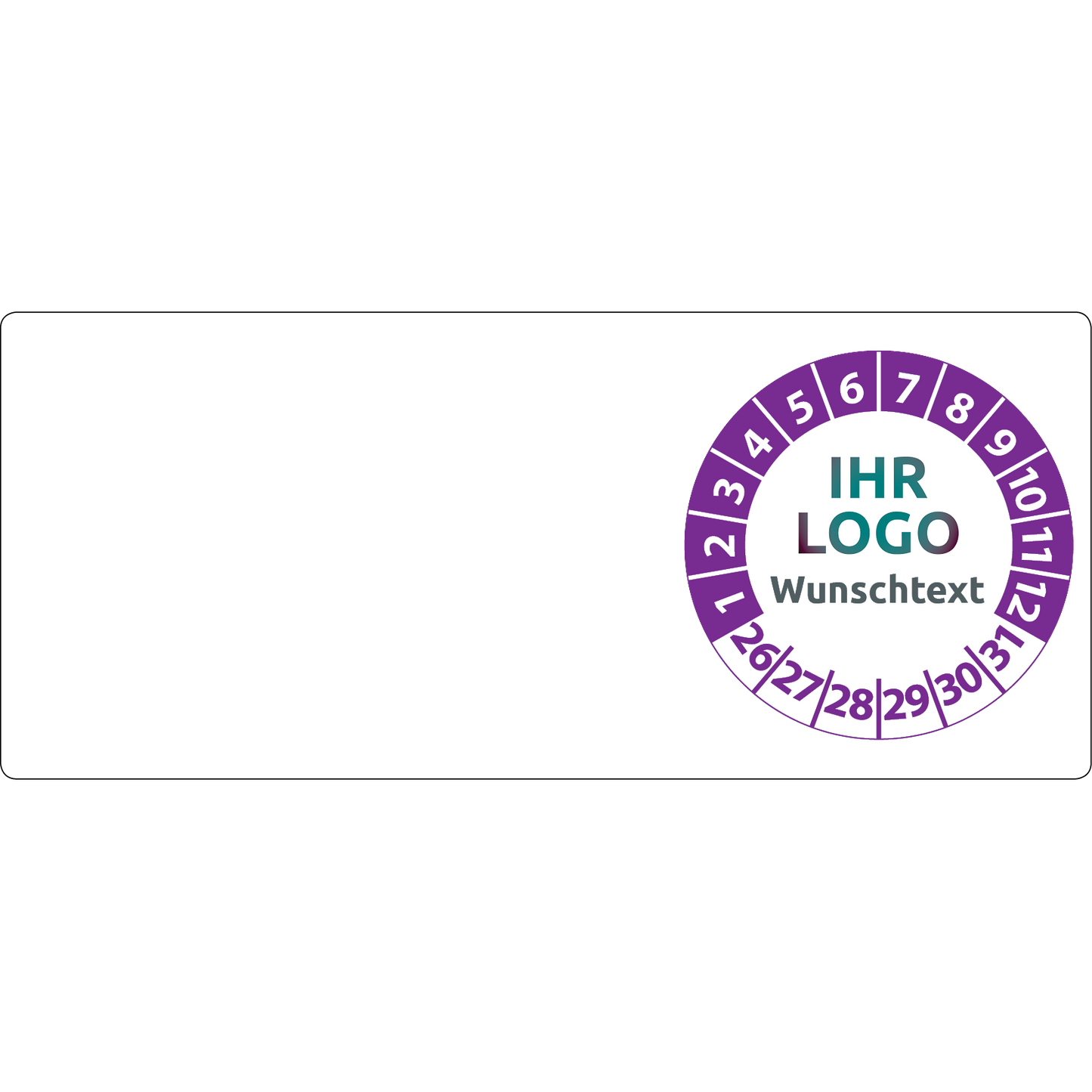 Kabelprüfplaketten mit Logo & Wunschtext 70 x 30 mm - Kabelplaketten mit Firmenlogo selbst gestalten