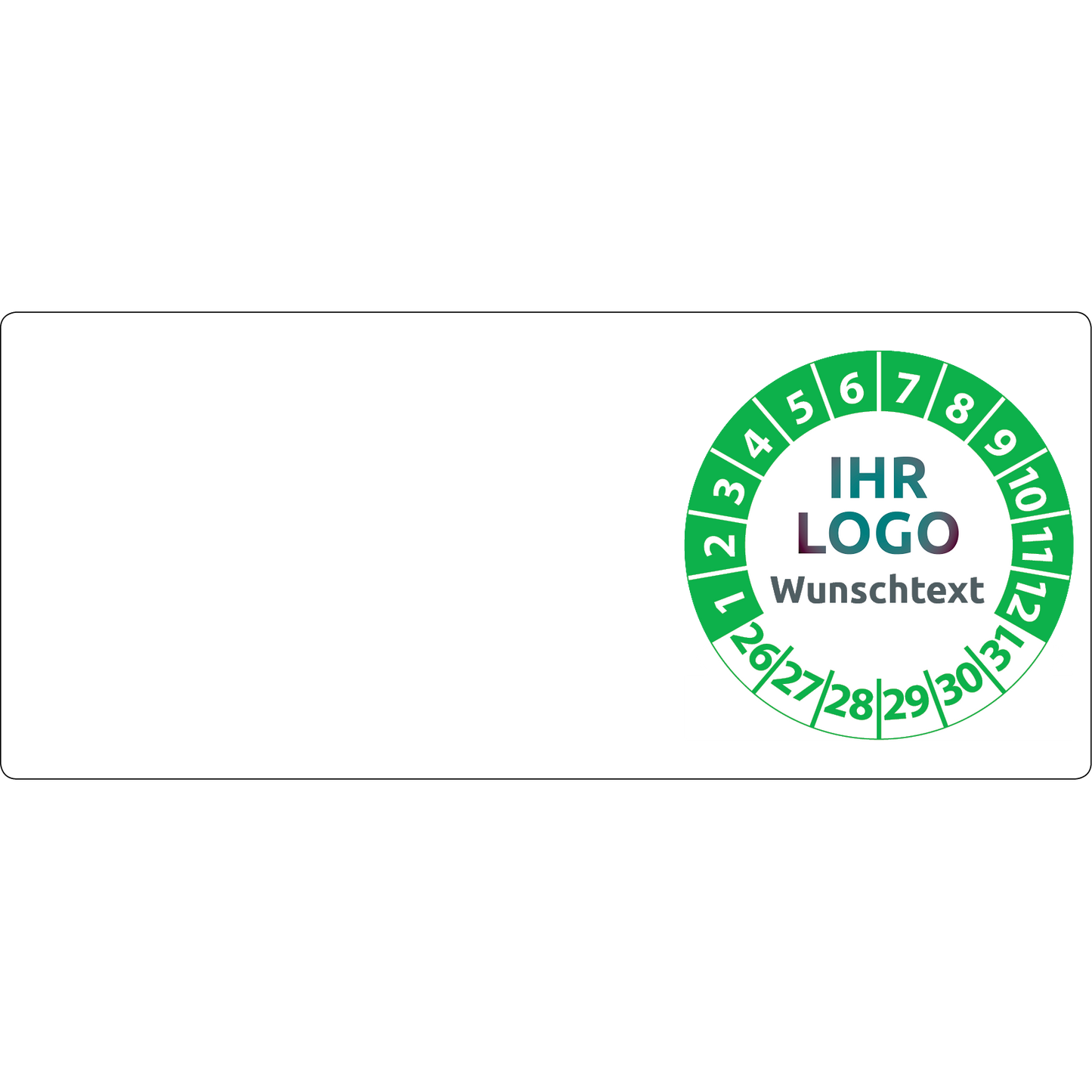 Kabelprüfplaketten mit Logo & Wunschtext 70 x 30 mm - Kabelplaketten mit Firmenlogo selbst gestalten