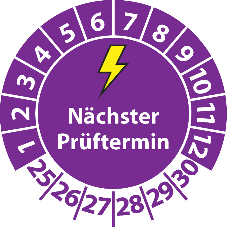 Prüfplaketten Elektro Nächster Prüftermin