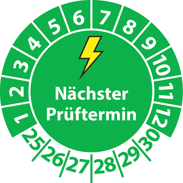Prüfplaketten Elektro Nächster Prüftermin