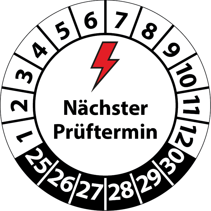 Prüfplaketten Elektro Nächster Prüftermin