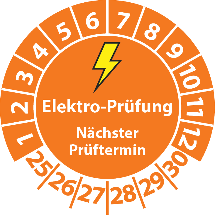 Prüfplaketten Elektro-Prüfung Nächster Prüftermin
