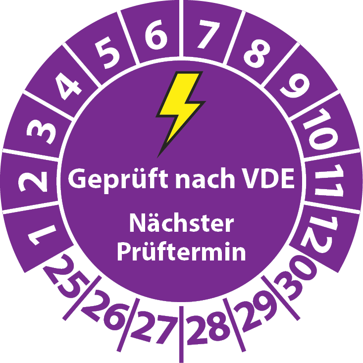 Prüfplaketten Geprüft nach VDE