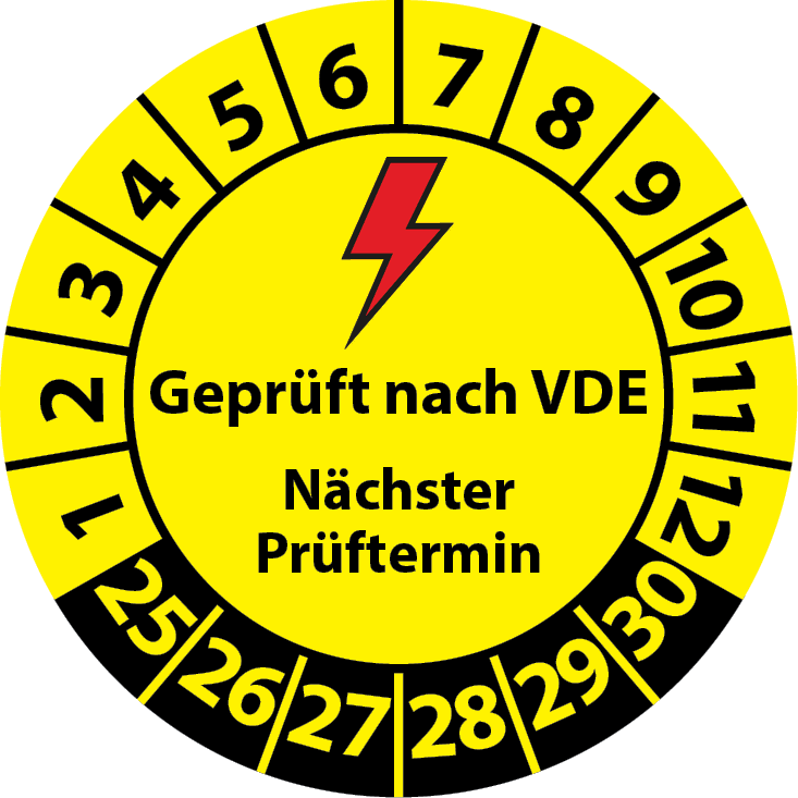Prüfplakette Geprüft nach VDE - VDE-Aufkleber