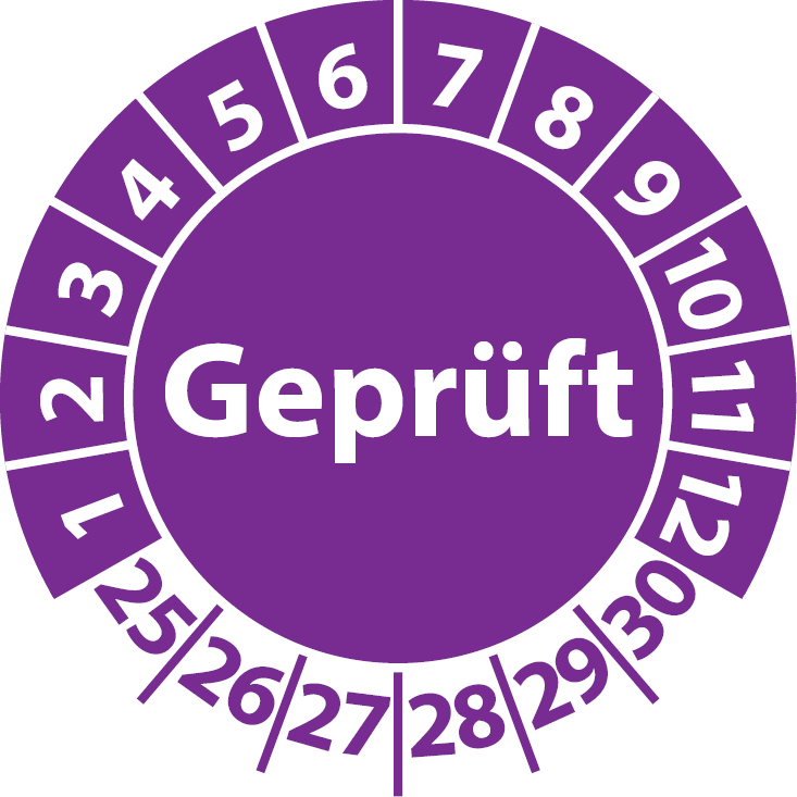 Prüfplaketten Geprüft