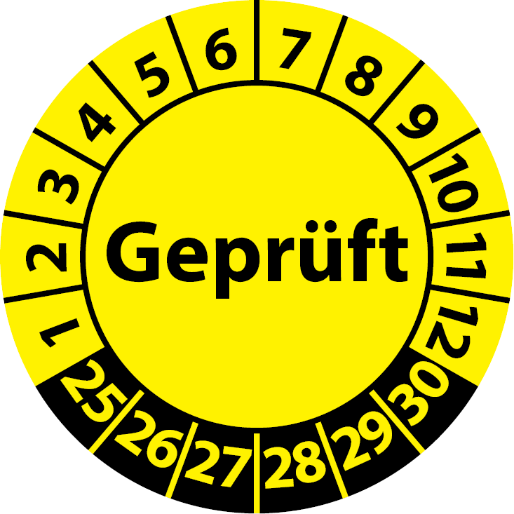 Prüfplaketten Geprüft