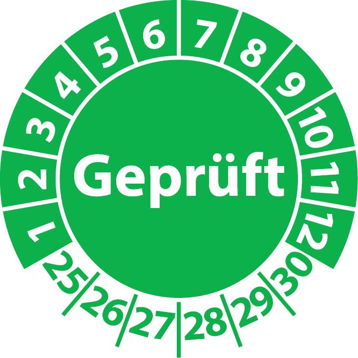 Geprüft Aufkleber Prüfplakette