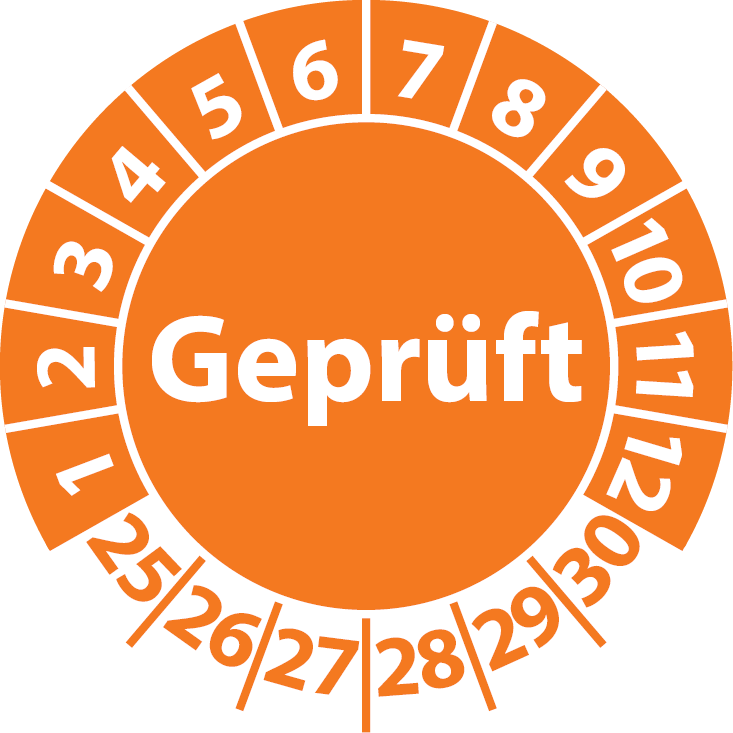 Prüfplaketten Geprüft