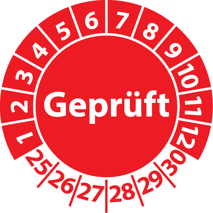 Prüfplaketten Geprüft