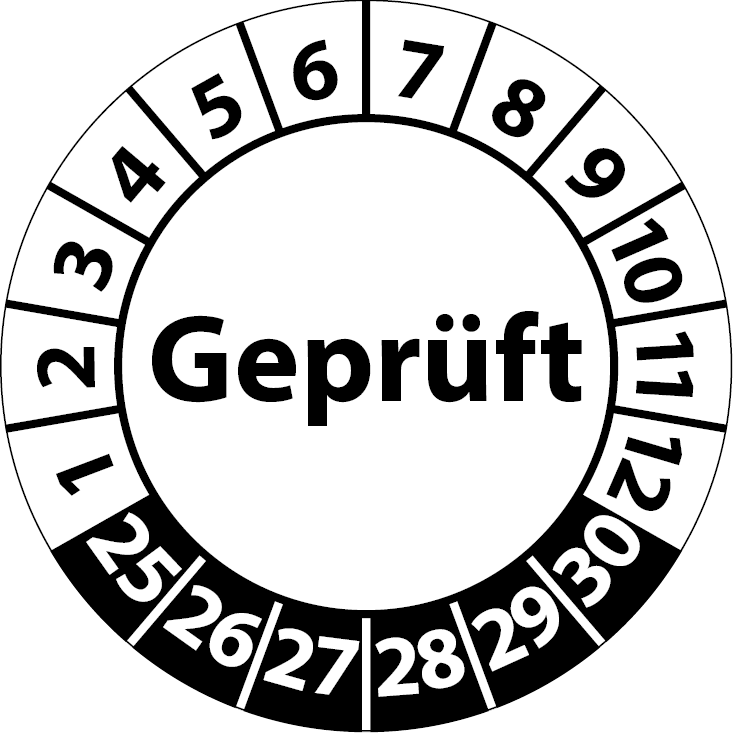 Prüfplaketten Geprüft