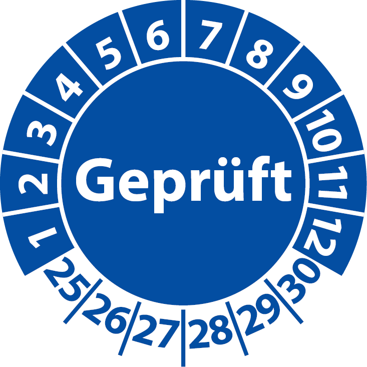 Prüfplaketten Geprüft