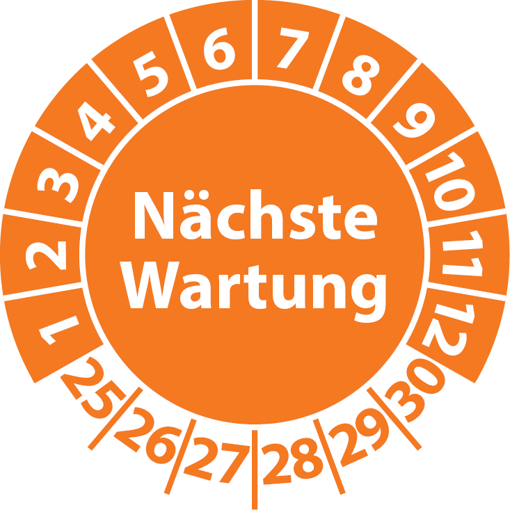 Prüfplaketten Nächste Wartung