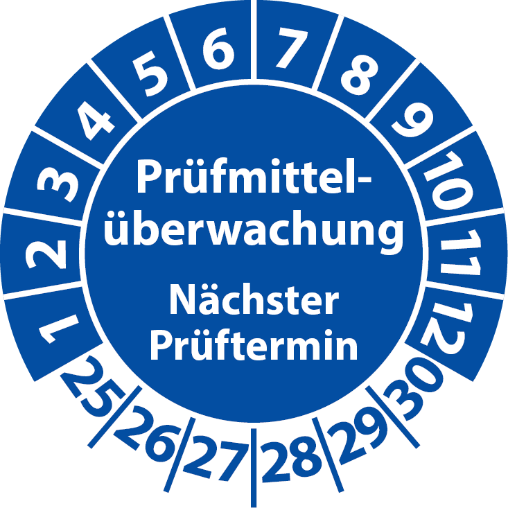 Prüfplaketten Prüfmittelüberwachung