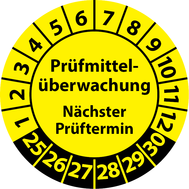 Prüfplaketten Prüfmittelüberwachung