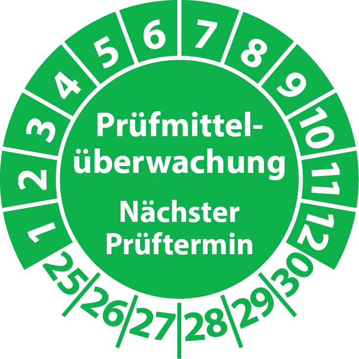 Prüfplaketten Prüfmittelüberwachung