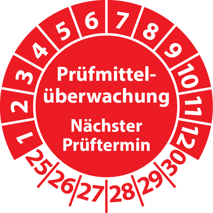 Prüfaufkleber Prüfmittelüberwachung