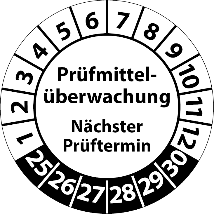 Prüfplaketten Prüfmittelüberwachung