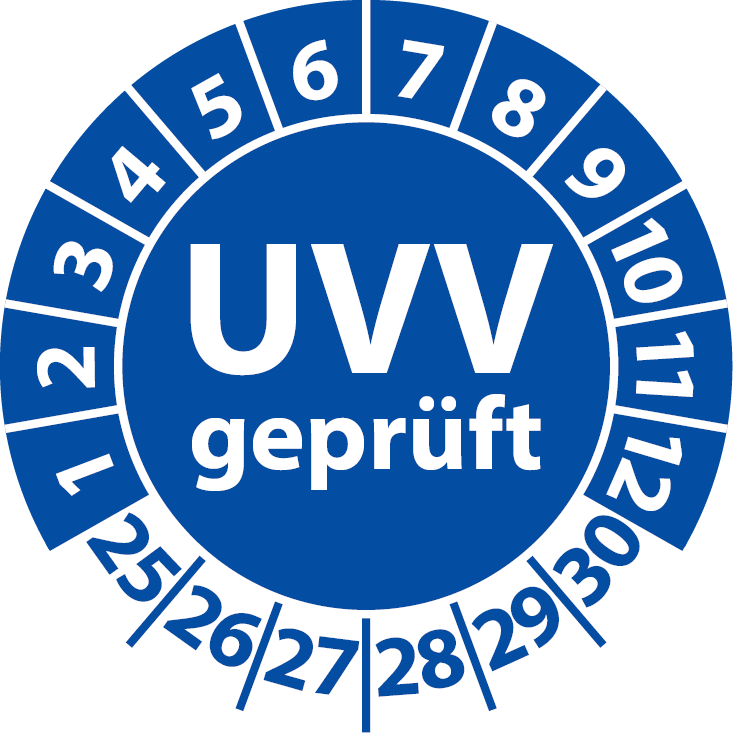 Prüfplakette UVV geprüft Aufkleber