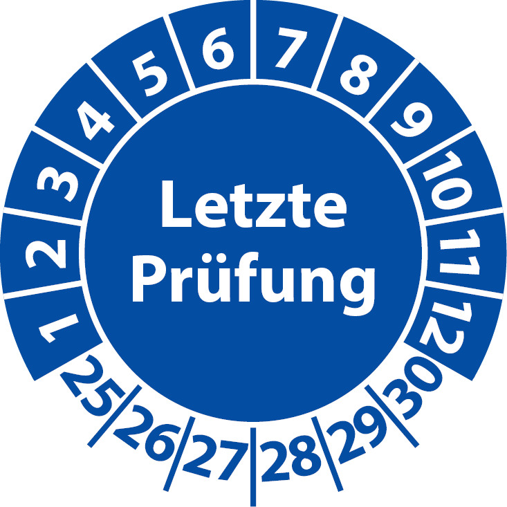 Prüfplaketten Letzte Prüfung