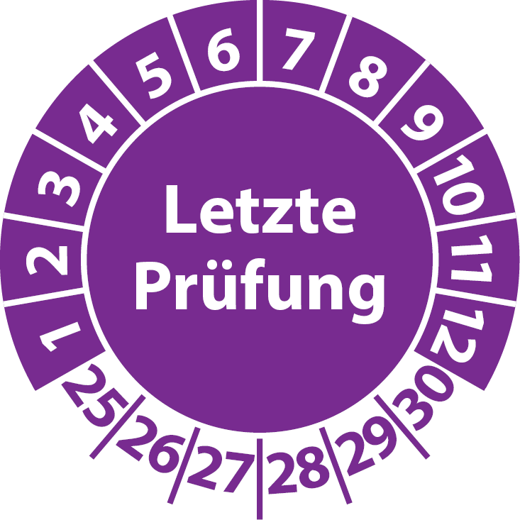 Prüfplaketten Letzte Prüfung