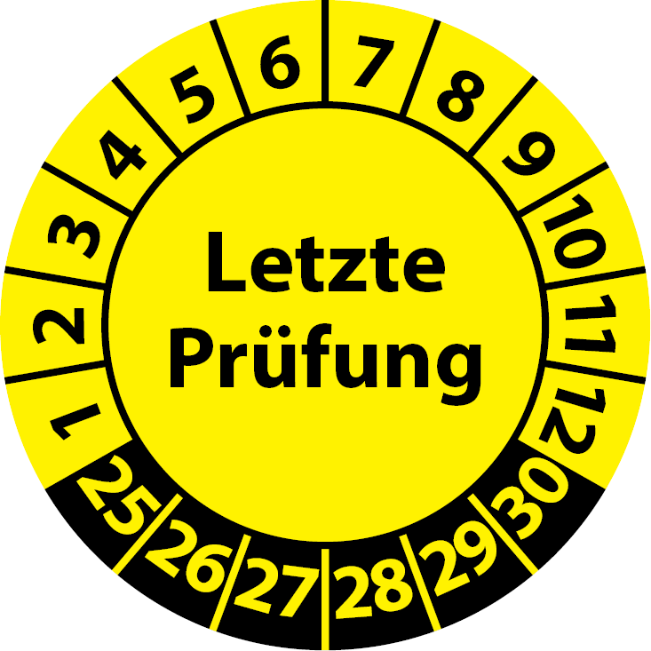Prüfplaketten Letzte Prüfung