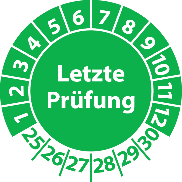 Prüfplaketten Letzte Prüfung