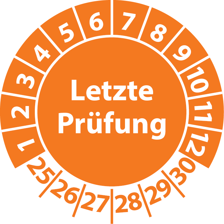 Prüfplaketten Letzte Prüfung