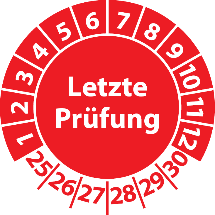 Prüfplaketten Letzte Prüfung