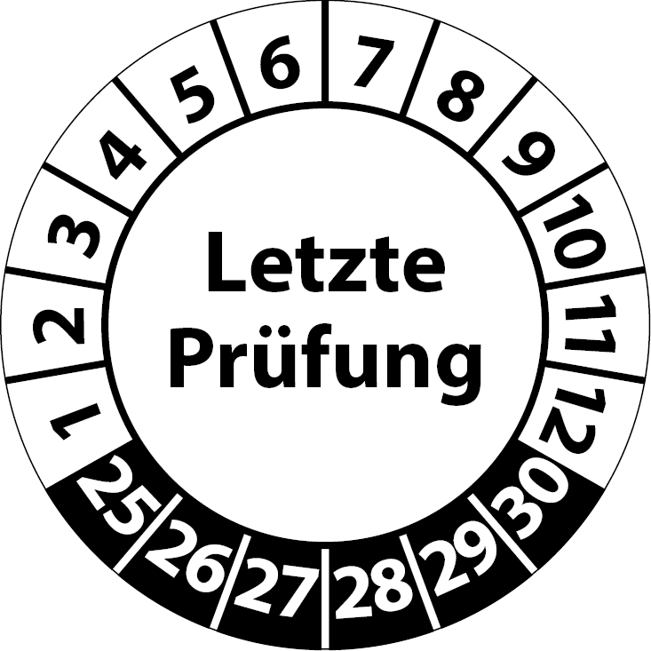 Prüfplaketten Letzte Prüfung