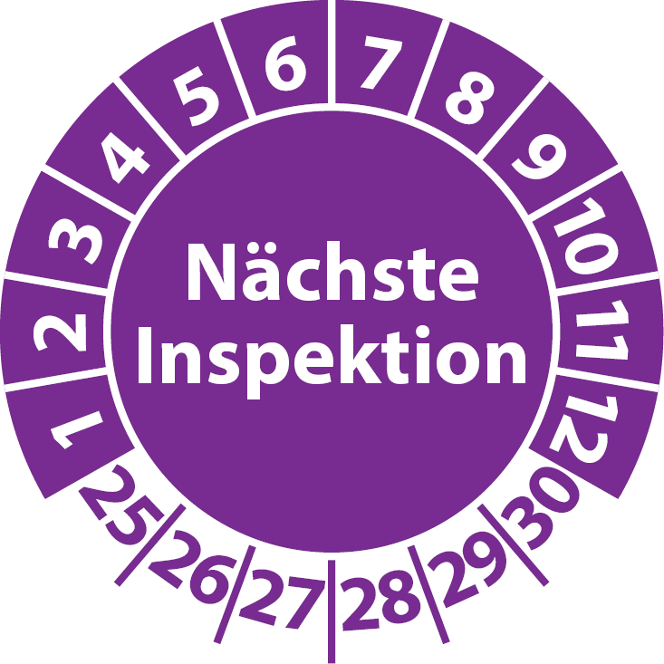 Prüfplaketten Nächste Inspektion