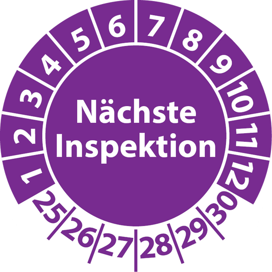 Prüfplaketten Nächste Inspektion
