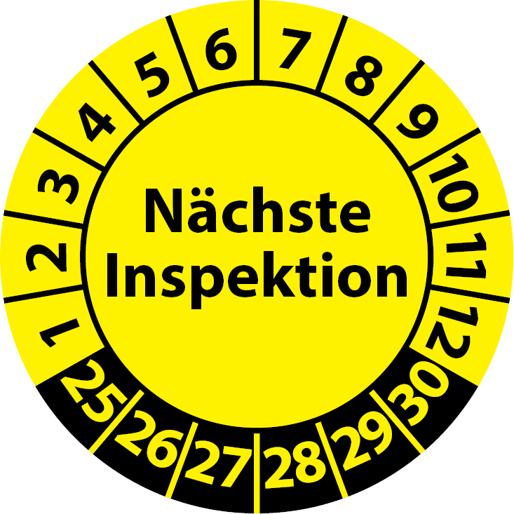 Prüfplaketten Nächste Inspektion