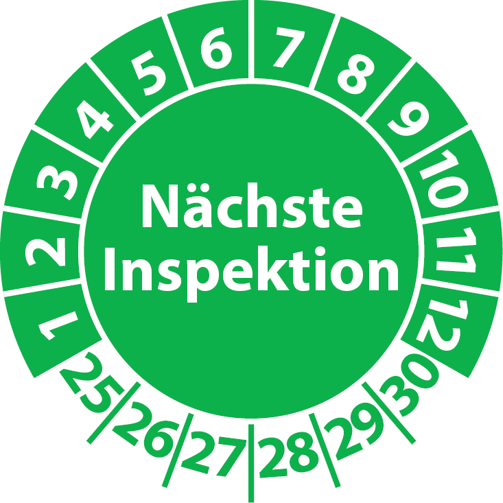 Prüfplaketten Nächste Inspektion