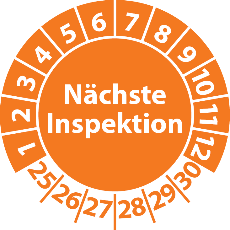 Prüfplaketten Nächste Inspektion