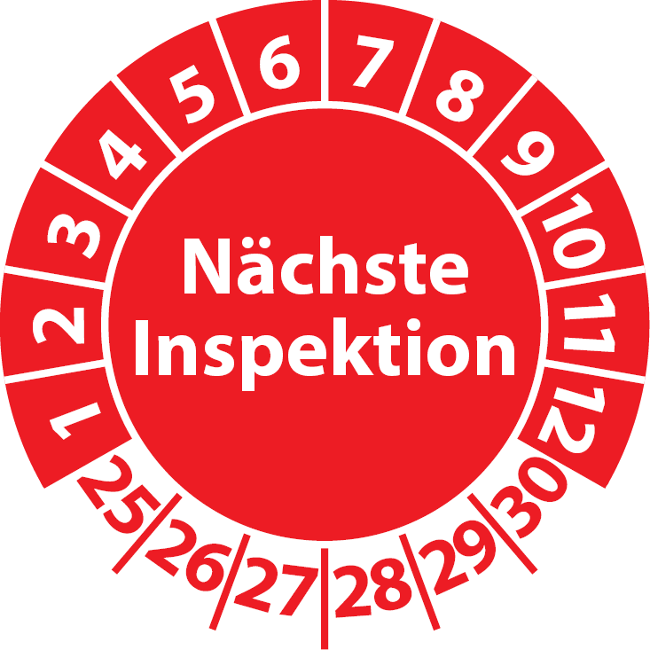 Prüfplaketten Nächste Inspektion