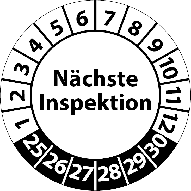 Prüfplaketten Nächste Inspektion