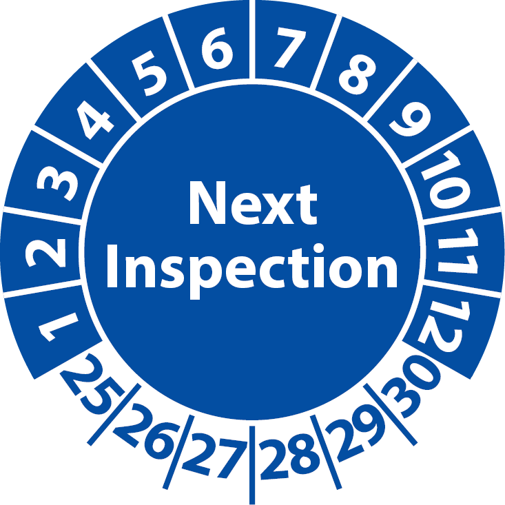 Prüfplaketten Next Inspection / Inspection-Sticker english
