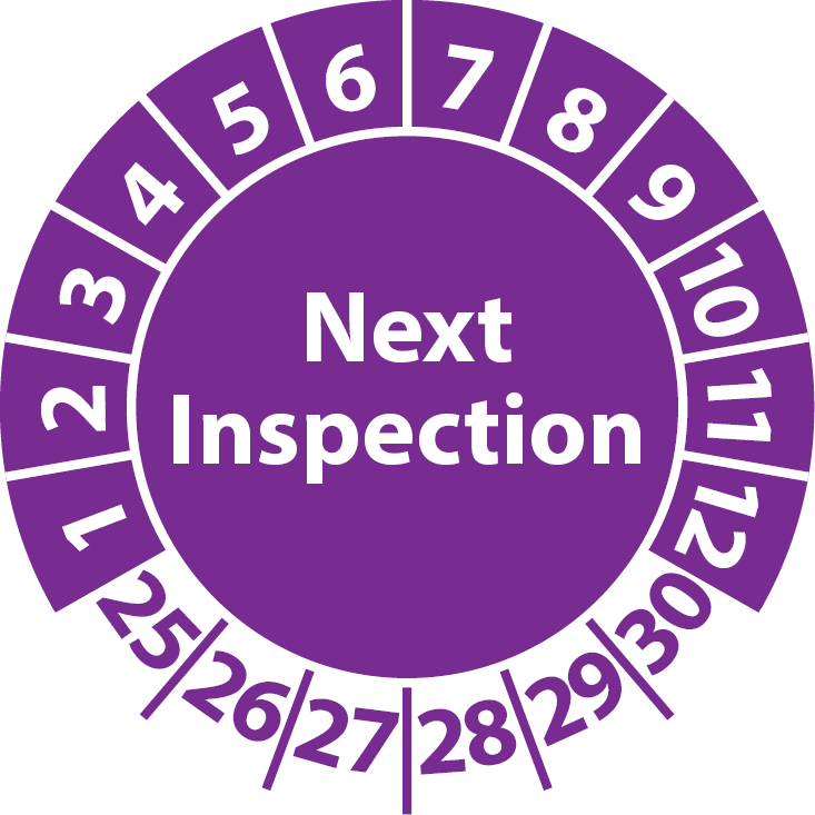 Prüfplaketten Next Inspection / Inspection-Sticker english