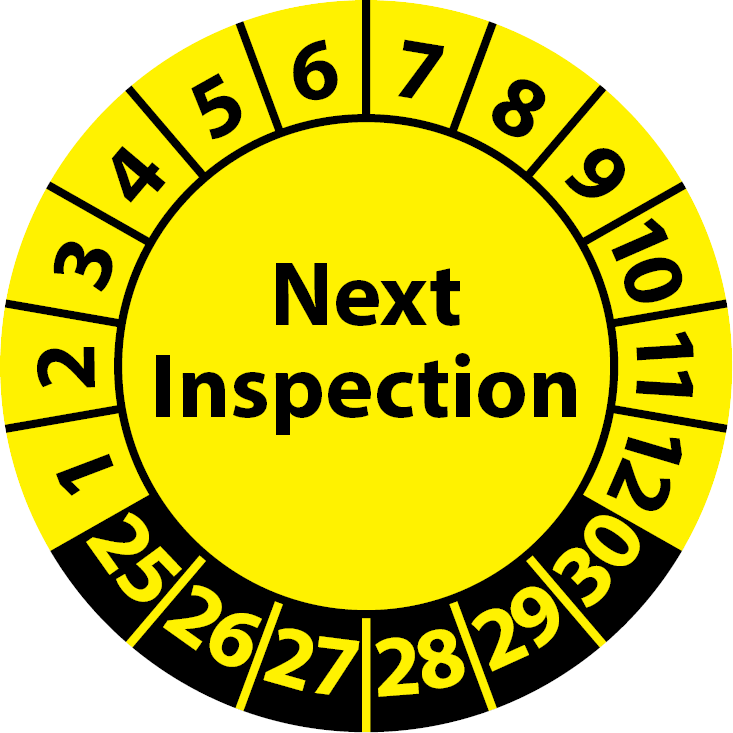 Prüfplaketten Next Inspection / Inspection-Sticker english