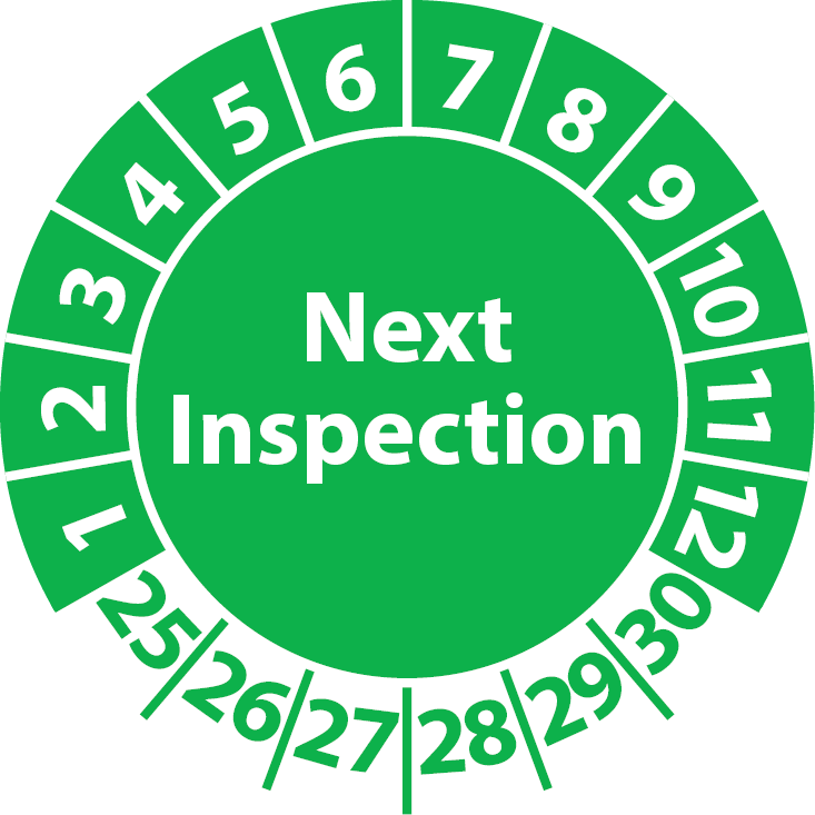 Prüfplaketten Next Inspection / Inspection-Sticker english