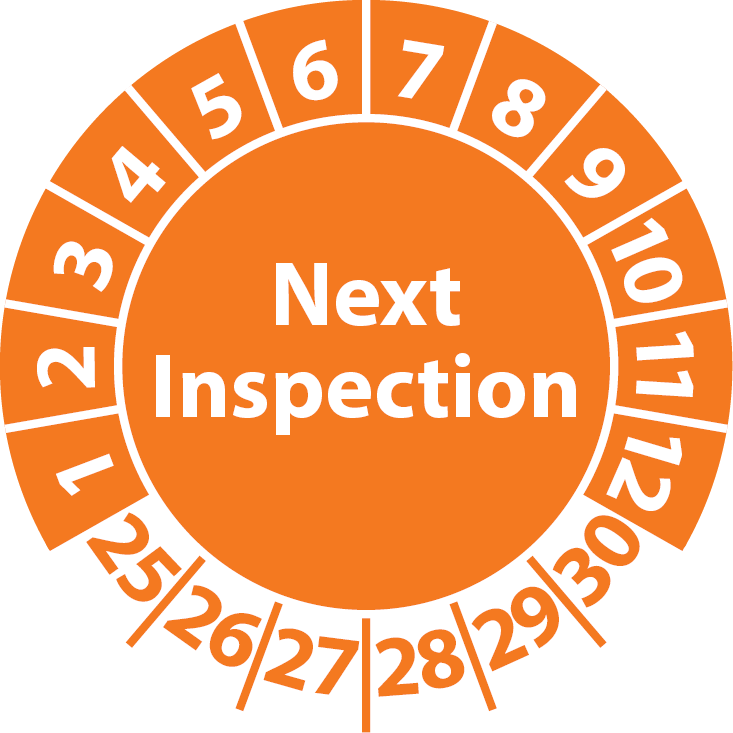 Prüfplaketten Next Inspection / Inspection-Sticker english