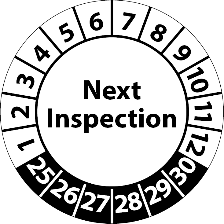Prüfplaketten Next Inspection / Inspection-Sticker english