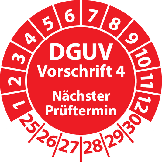 Prüfplakette DGUV Vorschrift 4 Aufkleber DGUV-V4