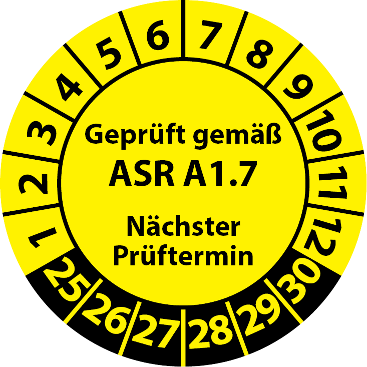 Prüfplakette ASR A1.7 Tore Türen