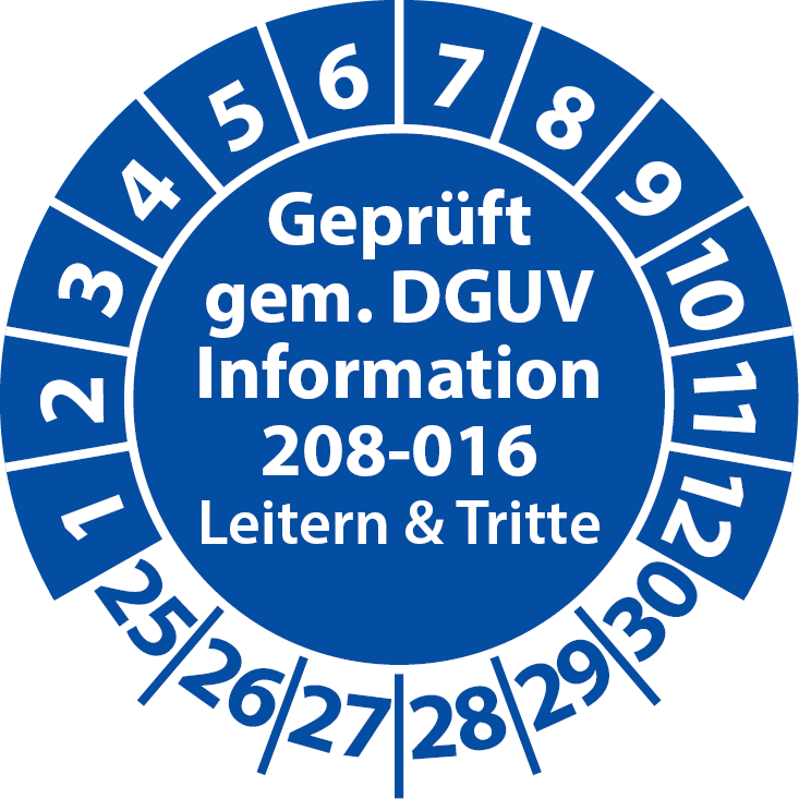 Prüfplakette Leitern und Tritte DGUV 208-016