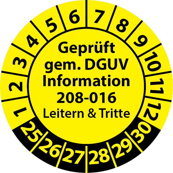 Prüfplaketten für Leitern und Tritte Geprüft gemäß DGUV Information 208-016