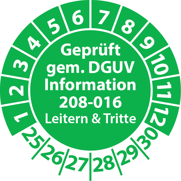 Prüfplaketten für Leitern und Tritte Geprüft gemäß DGUV Information 208-016