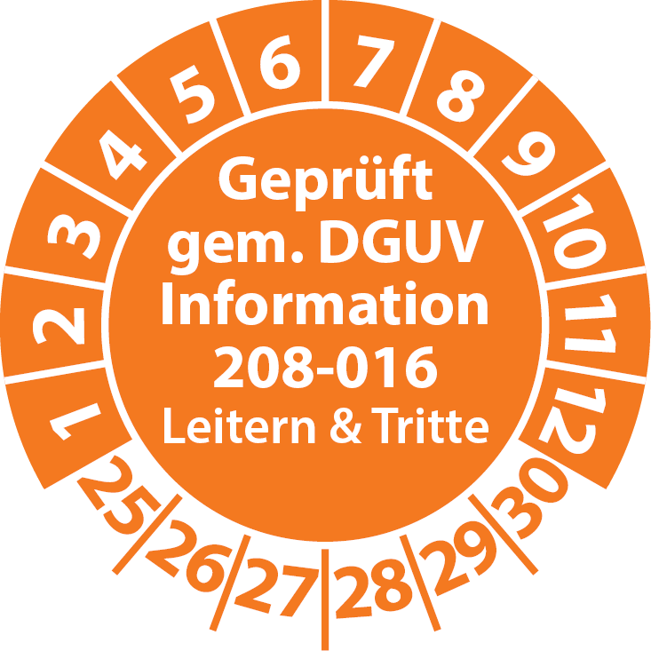 Prüfplaketten für Leitern und Tritte Geprüft gemäß DGUV Information 208-016